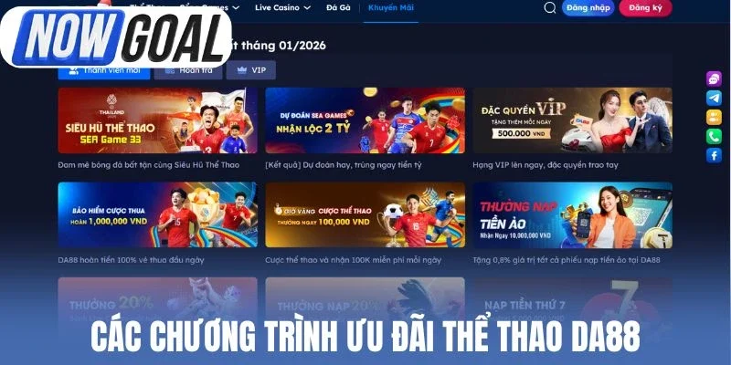 Các chương trình ưu đãi thể thao Da88