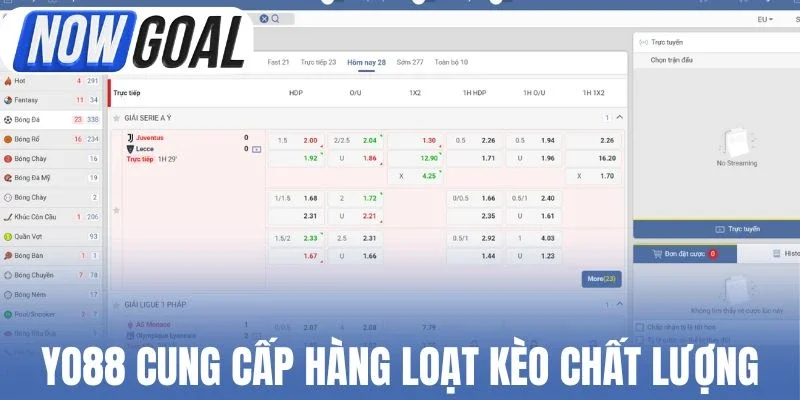 Yo88 cung cấp hàng loạt kèo chất lượng